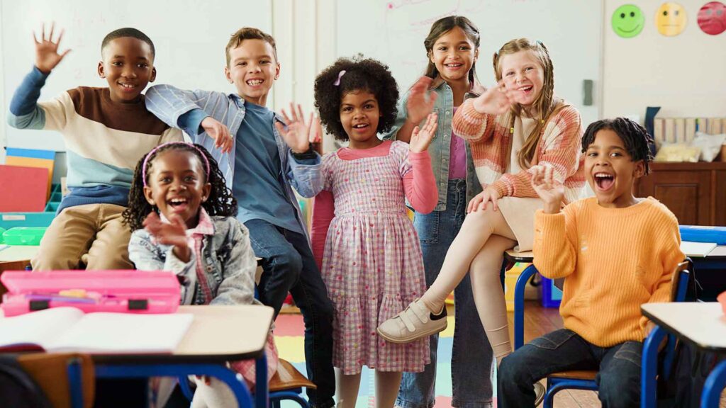 Students learning in an affordable private Montessori education classroom